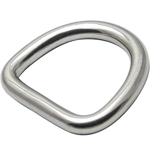 OPIOL QUALITY® D-Ring Geschweißt und Poliert 4x20 mm aus Edelstahl A4 V4A (10 Stück) Halbrundring Halbring D Ringe Stahlring Halbringe Rundring Karabiner von OPIOL QUALITY