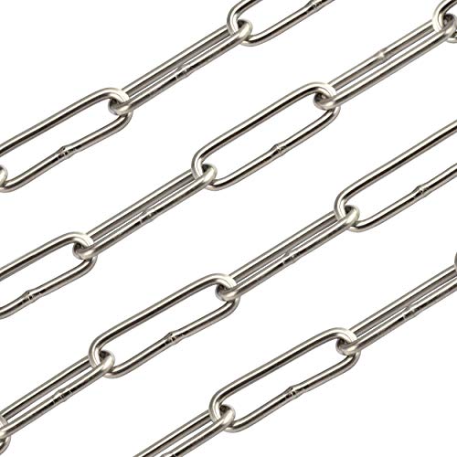 OPIOL QUALITY® Edelstahl Kette Langgliedrig Ø 2 mm DIN 763 aus Edelstahl A4 V4A (20 Meter) Lang Ketten Lang-gliedrig Rundstahlkette Edelstahlkette Rostfreier von OPIOL QUALITY
