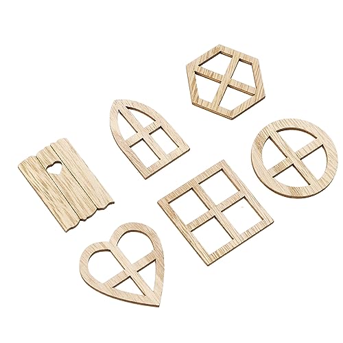 Holzfensterausschnitte, Unfertigte Holzfenster Ausschnitte Holzfenster Ausschnitte DIY Innovative Handgefertigtes Unvollendete Holzscheiben 100pcs Holzfenster Ausschnitte Mehrzweck für von OPPWONG