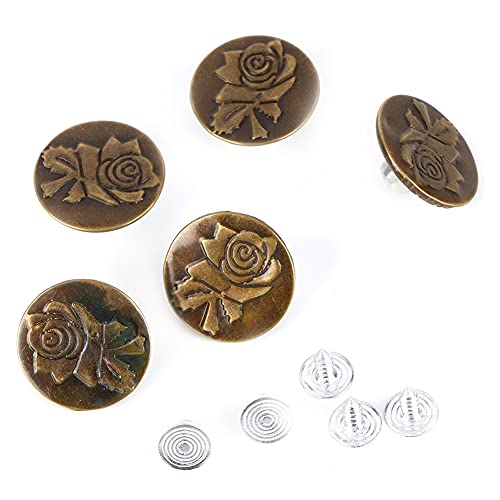 Jean Button, Eisen -Jean - Sortierter Jean - 20 Mm Vintage Jean Clasp Praktische Jean - 10 Stück Beliebt mit Thread Beliebt (20mm Bronze (Nr. 2)) von OPPWONG