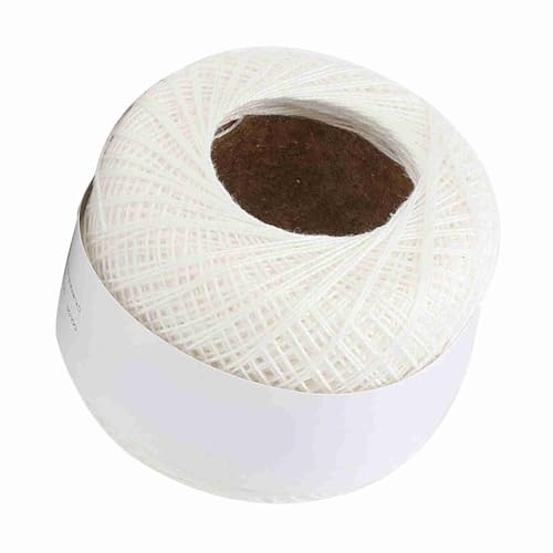 OPPWONG Baumwollfaden, Farbenfrohe Perle Baumwollfadenspitzengarn Zum Stricken von Spitzen -Baumwollgarn -Baumwoll Strickfadenkugel (6601 Schneewittchen) von OPPWONG