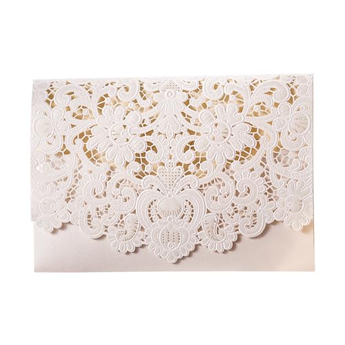 OPPWONG Leere Karten und Umschläge, Kartenherstellung von Kit Hochzeitseinladung mit Umschlägen 25 PCS Hohlen Hochzeitseinladungen Karten für Hochzeitsbrautdusche Engagement Grußkarte (25PCS) von OPPWONG
