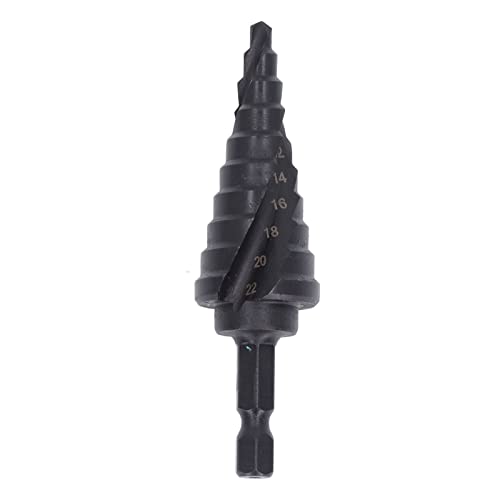 OPPWONG Stiefmaschinenbohrer, HSS Spiral Gerillertes Schritt Bit Stiefbits für Metall -Metall -Bohrer für Stahlloch -Reamer -Hex -Schaft -Werkzeug für Kraftbohrer, Schnurlose Bohrer, (10 Schritte von OPPWONG