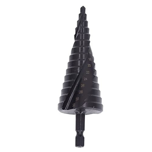OPPWONG Stiefmaschinenbohrer, HSS Spiral Gerillertes Schritt Bit Stiefbits für Metall -Metall -Bohrer für Stahlloch -Reamer -Hex -Schaft -Werkzeug für Kraftbohrer, Schnurlose Bohrer, (15 Stufen von OPPWONG