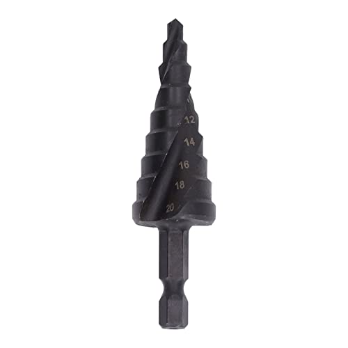 OPPWONG Stiefmaschinenbohrer, HSS Spiral Gerillertes Schritt Bit Stiefbits für Metall -Metall -Bohrer für Stahlloch -Reamer -Hex -Schaft -Werkzeug für Kraftbohrer, Schnurlose Bohrer, (9 Stufen (4–20 von OPPWONG