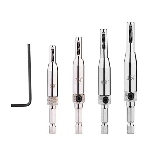 Selbstzentrierender Bohrer -Bit -Set, 4pcs Hex Shank Selbst Zentrierende Scharnierlochbohrwerkzeug -Werkzeug -Kit -Mittel -Punch -Zentrierbohrer Bohrloch Puncher Selbstzentrierender Bohrer -Bit -Set, 4pcs Hex Shank Selbst Zentrierende Scharnierlochbohrwerkzeug -Werkzeug -Kit -Mittel -Punch -Zentrierbohrer Bohrloch Puncher von OPPWONG