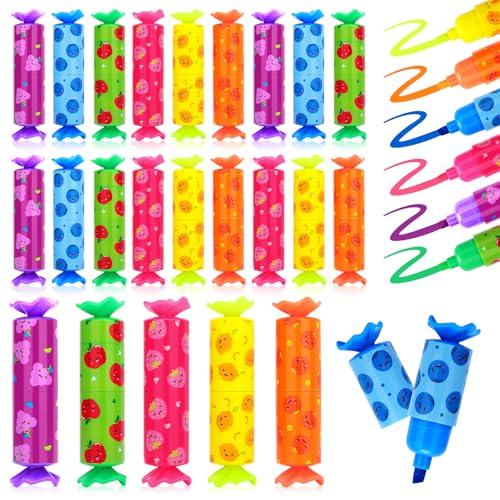 OPPZZIT® Mitgebsel Kindergeburtstag5、6、7、8、9、10 Jahre -30 Stück Mini Textmarker Kinder Set für Geschenke Party, Süße Marker Stifte Set für Give Aways Kindergeburtstags Mitgebsel von OPPZZIT