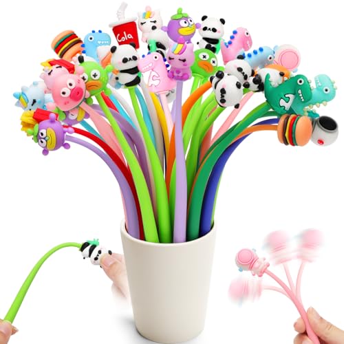 OPPZZIT Mitgebsel Kindergeburtstag 6 7 8 9 10 Jahre, Kindergeburtstag Gastgeschenke & Give Aways kindergeburtstag,30 Pcs 0.7mm Schüttelbar Ergonomische Kugelschreiber mit Cartoon-Muster von OPPZZIT