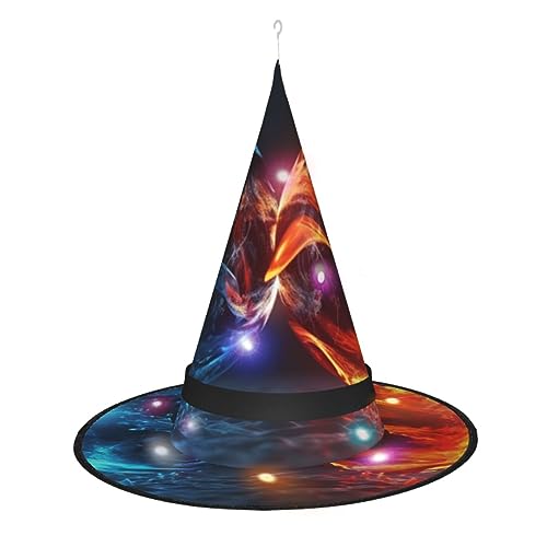 OPSREY Eis- und Feuerbälle bedruckt Erwachsene Leuchtende Hexenhut Spitzhut Halloween Party Dekoration von OPSREY
