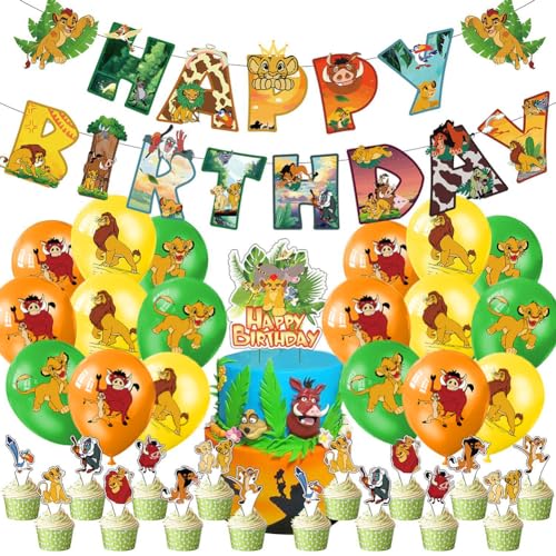 36 PCS Deko Geburtstag König der Löwen Luftballons König der Löwen Geburtstag Luftballons König der Löwen Party Deko Latex Luftballons Junge Kit für Kindergeburtstag Decorations von OPVXZAD