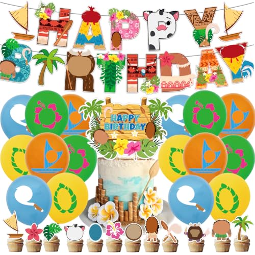 OPVXZAD Cartoon Geburtstag Decorations Luftballon Set Moana Theme Birthday Party, Balloons Banner Flags Cake Topper Kinder Geburtstag Luftballons Dekoration-30pcs OPVXZAD Cartoon Geburtstag Decorations Luftballon Set Moana Theme Birthday Party, Balloons Banner Flags Cake Topper Kinder Geburtstag Luftballons Dekoration-30pcs von OPVXZAD