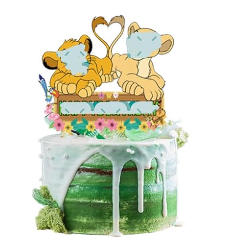 Tortendeko König der Löwen-Kuchendekoration Torte Dschungel Party Kuchendeko Geburtstagsdeko für Kinder Mädchen Junge Kindergeburtstag Deko - B Tortendeko König der Löwen-Kuchendekoration Torte Dschungel Party Kuchendeko Geburtstagsdeko für Kinder Mädchen Junge Kindergeburtstag Deko - B von OPVXZAD