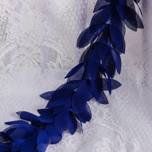 2 Yards Chiffon-Blatt-Spitzenbesatz, Chiffon-Streifen, 3D-Chiffon, DIY, 12 cm Breite, Spitzenbesatz, Spitzenband von OPica