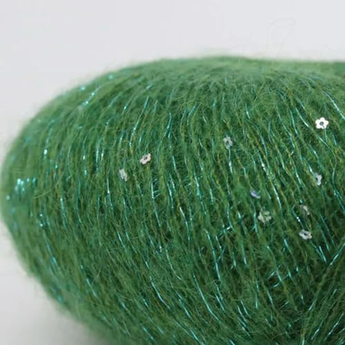 25G Tenacity Pailletten Mohair-Garn, weiches, dünnes Wollgarn zum Handstricken, Seidenfaden, modische Spandex-Garne von OPica