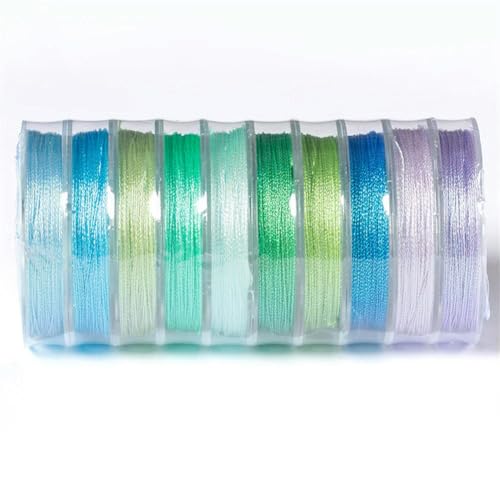 OPica 0,3 mm Farbverlaufsfaden Schnüre Seil Makramee-Schnur für DIY-Quasten, Perlen, Shamballa-Armband, Halskette, geflochtene Schnur OPica 0,3 mm Farbverlaufsfaden Schnüre Seil Makramee-Schnur für DIY-Quasten, Perlen, Shamballa-Armband, Halskette, geflochtene Schnur von OPica