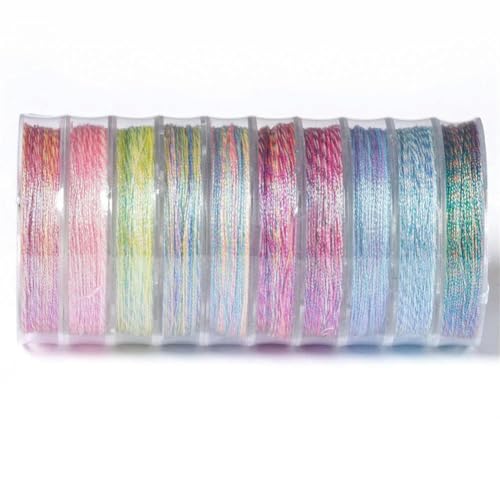 OPica 0,3 mm Farbverlaufsfaden Schnüre Seil Makramee-Schnur für DIY-Quasten, Perlen, Shamballa-Armband, Halskette, geflochtene Schnur OPica 0,3 mm Farbverlaufsfaden Schnüre Seil Makramee-Schnur für DIY-Quasten, Perlen, Shamballa-Armband, Halskette, geflochtene Schnur von OPica