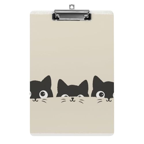 Acryl Klemmbretter Animal Black Cat (Schwarze Katze) Office File Folders Platte Klemmbrett Für Das Schreiben Malerei von OQPDONCWR