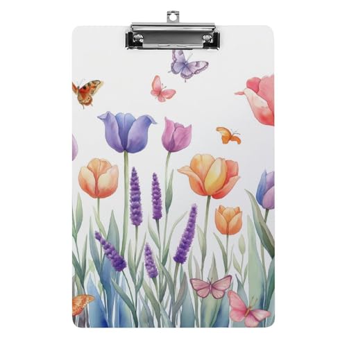 Acryl Klemmbretter Bunte Tulpen Und Lavendelblüten Schmetterlinge Office File Folders Platte Klemmbrett Für Das Schreiben Malerei Acryl Klemmbretter Bunte Tulpen Und Lavendelblüten Schmetterlinge Office File Folders Platte Klemmbrett Für Das Schreiben Malerei von OQPDONCWR