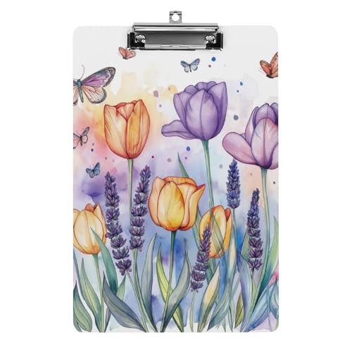 Acryl Klemmbretter Bunte Tulpen Und Lavendelblüten Schmetterlinge Office File Folders Platte Klemmbrett Für Das Schreiben Malerei Acryl Klemmbretter Bunte Tulpen Und Lavendelblüten Schmetterlinge Office File Folders Platte Klemmbrett Für Das Schreiben Malerei von OQPDONCWR
