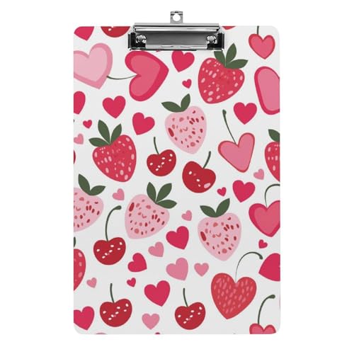Acryl Klemmbretter Erdbeeren Muster Rot Office File Folders Platte Klemmbrett Für Das Schreiben Malerei von OQPDONCWR