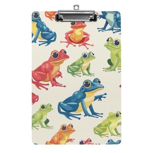 Acryl Klemmbretter Frösche Muster Niedlich Bunt Office File Folders Platte Klemmbrett Für Das Schreiben Malerei von OQPDONCWR