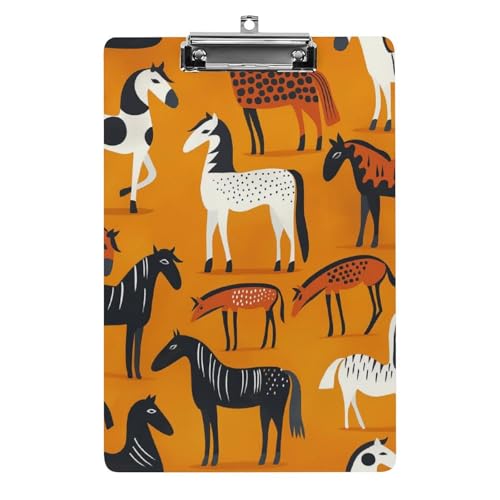 Acryl Klemmbretter Pferde Muster Orange Office File Folders Platte Klemmbrett Für Das Schreiben Malerei von OQPDONCWR