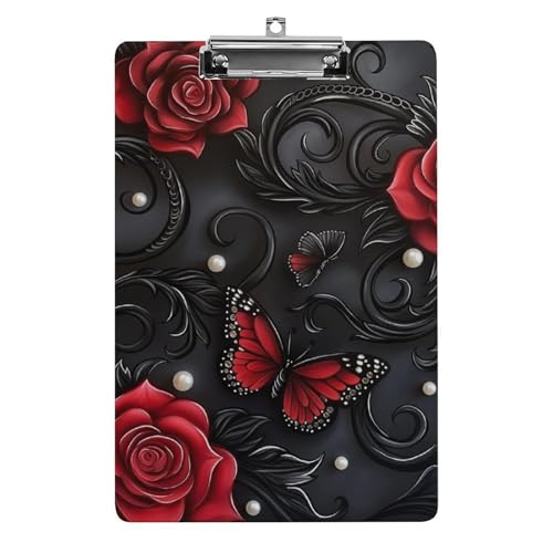 Acryl Klemmbretter Rosen Blumen Schmetterlinge Office File Folders Platte Klemmbrett Für Das Schreiben Malerei Acryl Klemmbretter Rosen Blumen Schmetterlinge Office File Folders Platte Klemmbrett Für Das Schreiben Malerei von OQPDONCWR