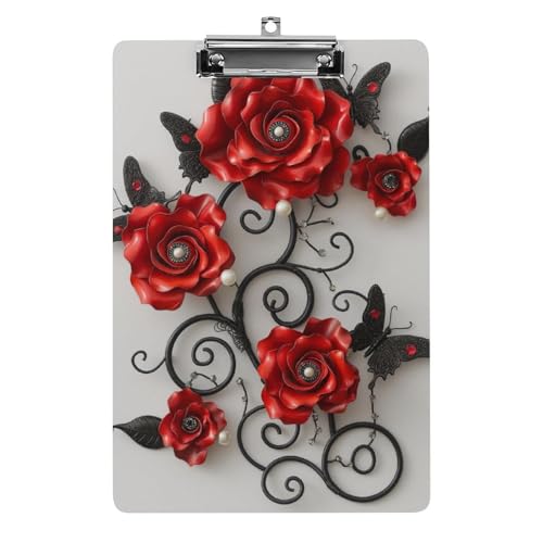 Acryl Klemmbretter Rosen Blumen Schmetterlinge Office File Folders Platte Klemmbrett Für Das Schreiben Malerei Acryl Klemmbretter Rosen Blumen Schmetterlinge Office File Folders Platte Klemmbrett Für Das Schreiben Malerei von OQPDONCWR
