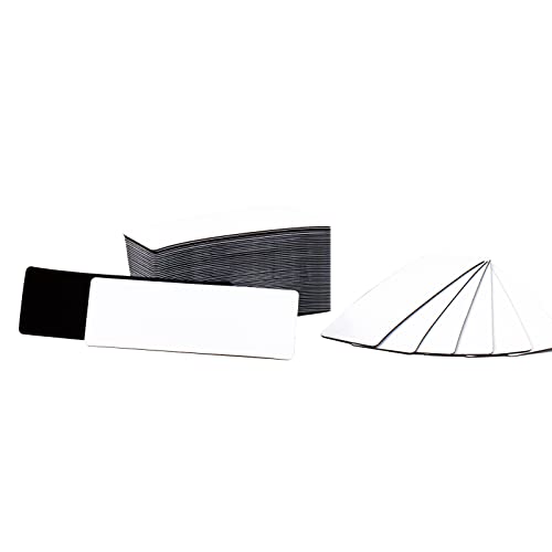 OQUYDEA 100 Stück Trocken Abwischbare Magnetische Etiketten – 76x25 mm, Wasserdicht, Umweltfreundlich, Wiederverwendbare Namensschildanhänger Für Klassenzimmer, Büro, Kühlschrank Und Mehr (Weiß) von OQUYDEA