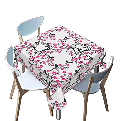 ORARtmm Quadratische Tischdecke mit Kirschblüten-Motiv, schmutzabweisend, knitterfrei, wiederverwendbar, waschbar, bedruckt, quadratisch, für Familien, Küche, Versammlungen, Esszimmer, Abendessen, ORARtmm Quadratische Tischdecke mit Kirschblüten-Motiv, schmutzabweisend, knitterfrei, wiederverwendbar, waschbar, bedruckt, quadratisch, für Familien, Küche, Versammlungen, Esszimmer, Abendessen, von ORARtmm