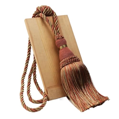 Vorhang Krawatten 1 STÜCK Polyester Quaste Raffhalter Vorhanghalter Handgemachte Quaste for Dekoration Seil Vorhang Hängende Kugeln for Wohnzimmer Accessori (Color : Orange) von ORBIBA