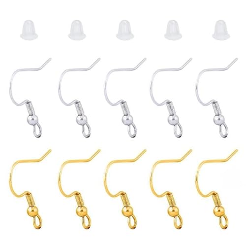 200 Stück Ohrring Haken 925 Sterling Silber Versilberter Ohrhaken Hypoallergene ohrringe selbst machen mit Durchsichtigen Gummi Ohrstopper für DIY Ohrhänger Schmuckherstellung Ohring Zubehör 200 Stück Ohrring Haken 925 Sterling Silber Versilberter Ohrhaken Hypoallergene ohrringe selbst machen mit Durchsichtigen Gummi Ohrstopper für DIY Ohrhänger Schmuckherstellung Ohring Zubehör von ORFION