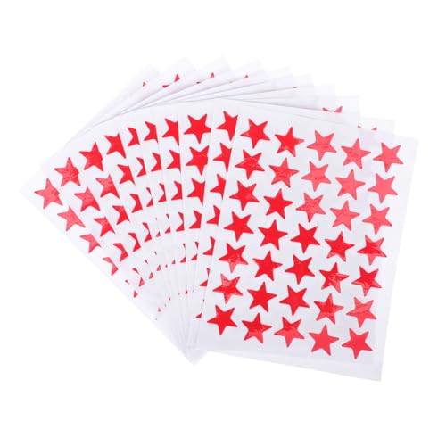 ORFOFE 10 Blatt Selbstklebende Rote Fünfeckige Sternaufkleber für Belohnung Sticker für Schule Basteln und Kinderzimmer Deko für Lehrer und Eltern ORFOFE 10 Blatt Selbstklebende Rote Fünfeckige Sternaufkleber für Belohnung Sticker für Schule Basteln und Kinderzimmer Deko für Lehrer und Eltern von ORFOFE