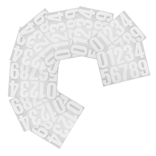 ORFOFE 10 Blatt Selbstklebende Zahlenaufkleber Für Den Außenbereich: Wasserfeste Aufkleber Mit Den Zahlen 0–9, Adressaufkleber Für Briefkasten, Mülleimer Und Haus von ORFOFE
