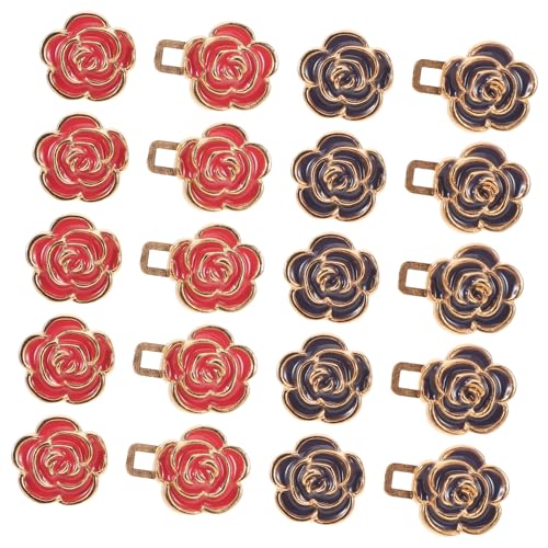 ORFOFE 10 Paare Hosenbundstraffer Jeans Metall Knöpfe mit Rosenmotiv Verstellbare Taillenclips für Damen Wiederverwendbar kein Nähen Einfach zu Befestigen Vielseitiges für Lose Hosen und ORFOFE 10 Paare Hosenbundstraffer Jeans Metall Knöpfe mit Rosenmotiv Verstellbare Taillenclips für Damen Wiederverwendbar kein Nähen Einfach zu Befestigen Vielseitiges für Lose Hosen und von ORFOFE