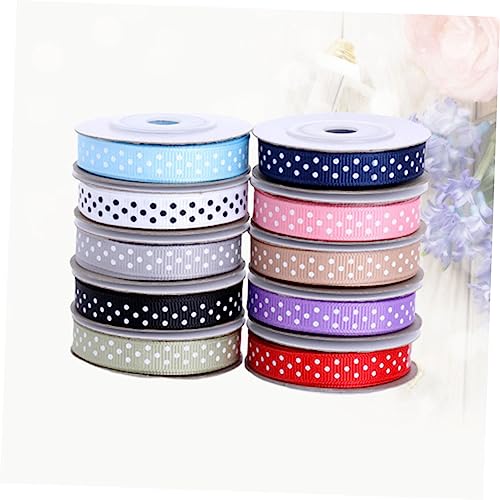 ORFOFE 10 Rollen Breites Dotted Ribbon mit Rundpunkt muster Yards pro Bunte Packband Schleifenband für DIY Basteln Geschenkverpackung Party Hochzeitsdekoration von ORFOFE