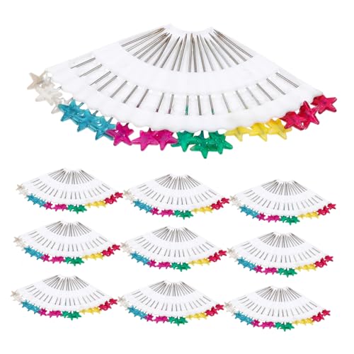 ORFOFE 10 Sätze Teiliges Farbige Perlnadeln mit Großem Kopf Rostfreie Gerade Stecknadeln für DIY handarbeiten Hochzeitsstrauß Quilten Basteln Nähzubehör Vielseitig Einsetzbar von ORFOFE
