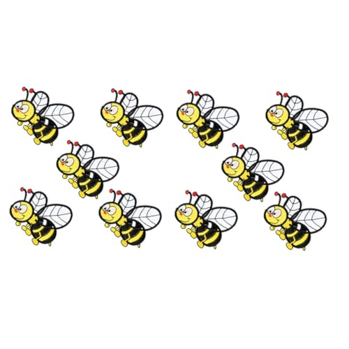 ORFOFE 10 Stück Bügel Näh aufnäher Bienen Motiv Bestickte Kostüm Patches aus Strapazierfähigem zum Aufbügeln oder Aufnähen Kleidung Taschen Schuhe und Hüte Dekorative Textilflicken von ORFOFE