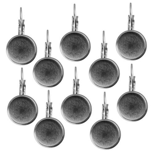 ORFOFE 10 Stück Edelstahl Ohrhaken mit Gemstone Basis DIY Ohrhaken Tray für Schmuckherstellung Kompatibel mit Cabochons zum Selbermachen von Ohrringen für Frauen und Mädchen von ORFOFE