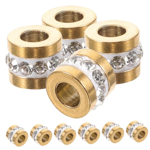 ORFOFE 10 Stück Edelstahl Spacer Perlen mit Strass Dekorative Metallperlen für Armband Schmuckherstellung Robuste DIY Schmuckperlen Zubehör für Halsketten und Bastelprojekte ORFOFE 10 Stück Edelstahl Spacer Perlen mit Strass Dekorative Metallperlen für Armband Schmuckherstellung Robuste DIY Schmuckperlen Zubehör für Halsketten und Bastelprojekte von ORFOFE