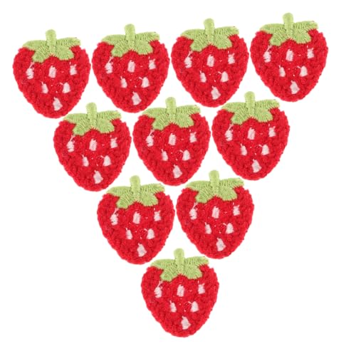 ORFOFE 10 Stück Erdbeer Aufnäher zum Aufbügeln Kleine Handgestickte Frucht Applikationen für Kleidung Rucksäcke Haarschmuck und DIY Projekte Vielseitige Accessoires für Individuelle von ORFOFE