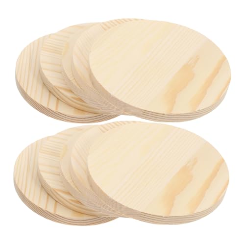 ORFOFE 10 Stück Runde Holzscheiben Natürliche Holzchips für DIY Handmalerei Bastelprojekte Mädchen Handgeschliffene Holzplättchen von ORFOFE
