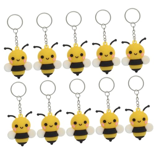 ORFOFE 10 Stück Teiliges Cartoon Biene Schlüsselanhänger Leichte Kreative Bienen-anhänger für Auto Tasche Party Mitgebsel Kompakt und Charmant Bienen-geburtstagsdeko Zubehör von ORFOFE