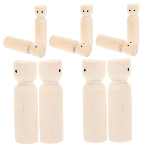 ORFOFE 10 Stück Teiliges DIY Holz peg dolls zum Bemalen Blanke Glatte Oberfläche Leicht und Langlebig Kreative Holzfiguren für Kinderbasteln Dekorationen Puppenhaus und Partyspaß von ORFOFE