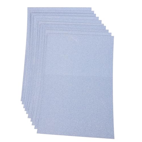 ORFOFE 10 Stück Teiliges Glitzerpapier Einseitig Glitzernd Schweres Bastelpapier in Himmelblau für DIY Grußkarten Scrapbooking Dekoration Einfach zu Schneiden Stanzen von ORFOFE