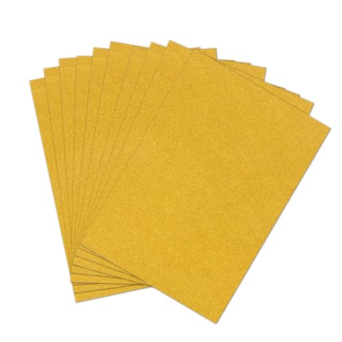 ORFOFE 10 Stück Teiliges Glitzerpapier Gold M² Glänzend Bastelkarton für DIY Grußkarten Scrapbooking Origami Dekoration von ORFOFE