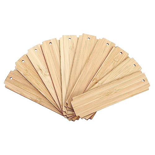 ORFOFE 10 Stück Teiliges Holz Lesezeichen mit Rundem Eckdesign und Glatte Kanten Unbemalte Diy Buchmarker zum Bemalen Beschriften Basteln als Party oder Klassenzimmer Tag von ORFOFE
