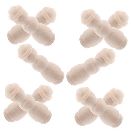 ORFOFE 10 Stück Teiliges Holz peg dolls mit Hut Unbehandelte DIY Holzfiguren zum Bemalen Kreative Holzpuppen für Kinderzimmerdekoration und Handwerksfreude Naturfarbene Mädchen von ORFOFE