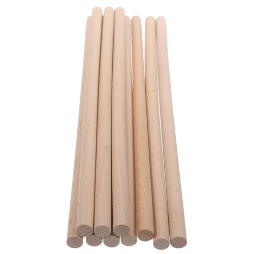 ORFOFE 10 Stück Teiliges Holzstäbe Bastelstäbe aus Natürlichem Buchenholz für DIY Drumstick Herstellung Holzleisten Basteln Holzstab Schnitzholz Holzarbeit von ORFOFE