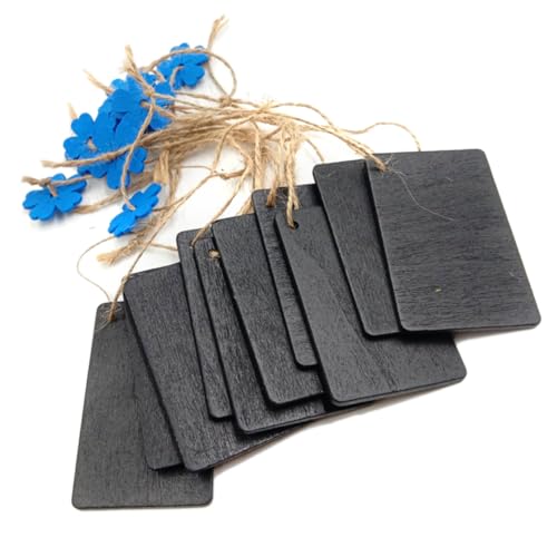 ORFOFE 10 Stück Teiliges Kleine Hängende Schiefertafeln mit Blauer Blumenfarbe Leichte DIY Wanddeko für Zuhause Tür Möbel Vielseitige Beschriftungs Zeichenplatten für Geschäft von ORFOFE